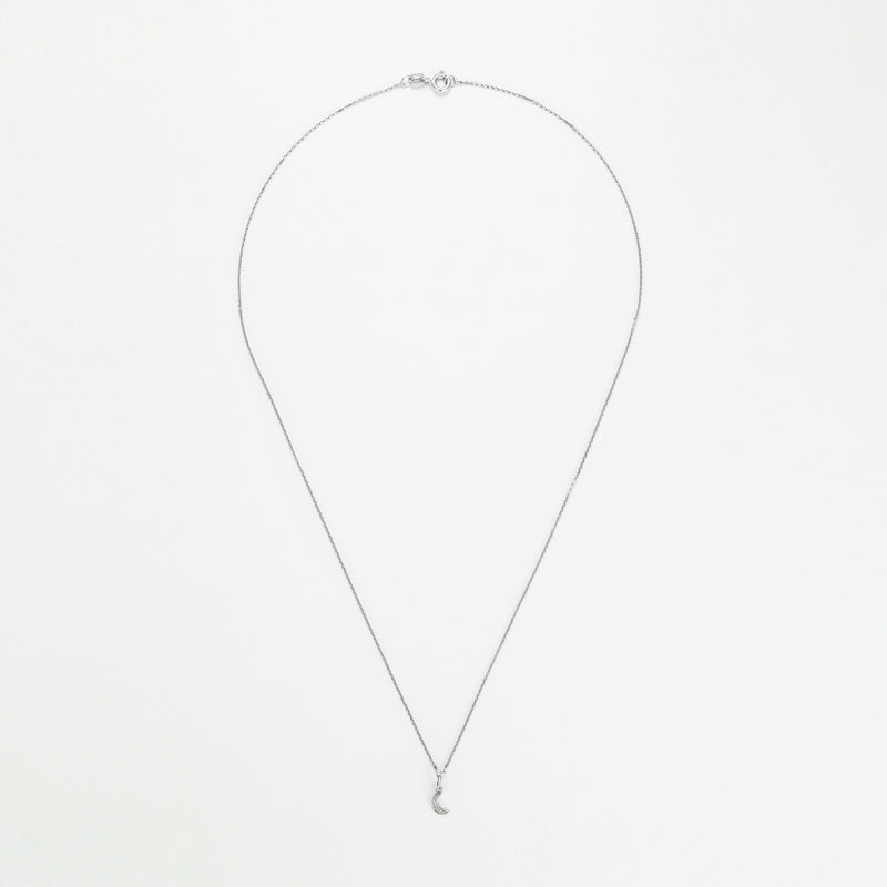 Pendentif "Diamond Moon" Diamants 0,01/5 - Or Blanc 375/1000