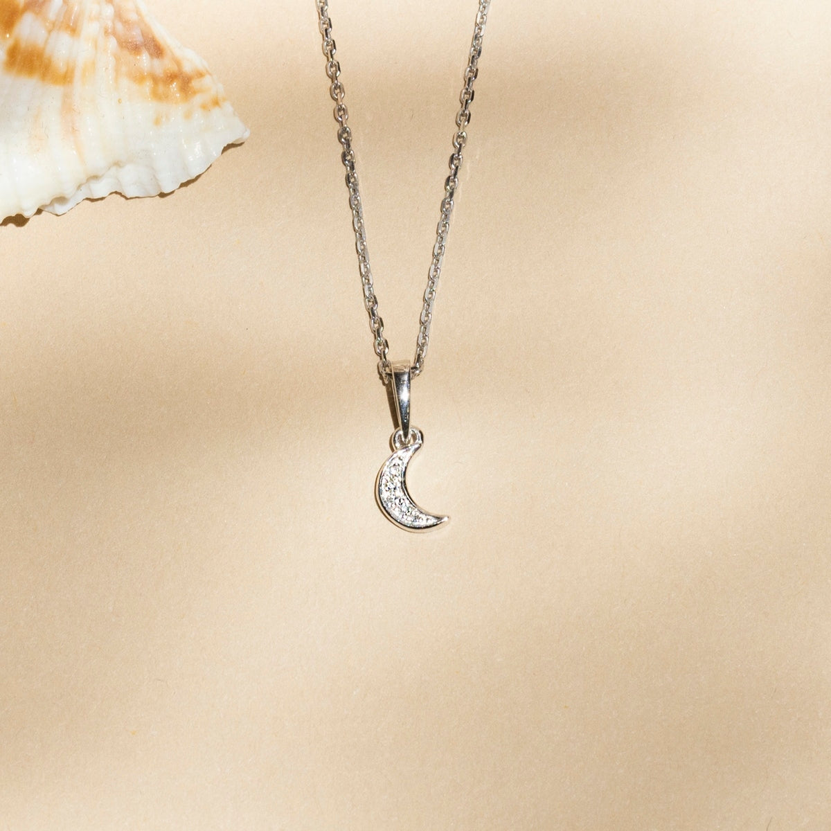 Pendentif "Diamond Moon" Diamants 0,01/5 - Or Blanc
