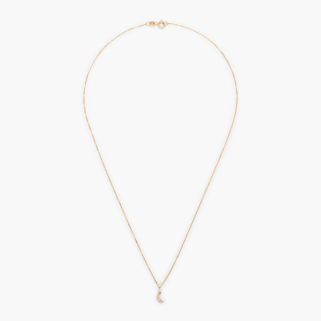 Pendentif "Diamond Moon" Diamants 0,01/5 - Or Jaune