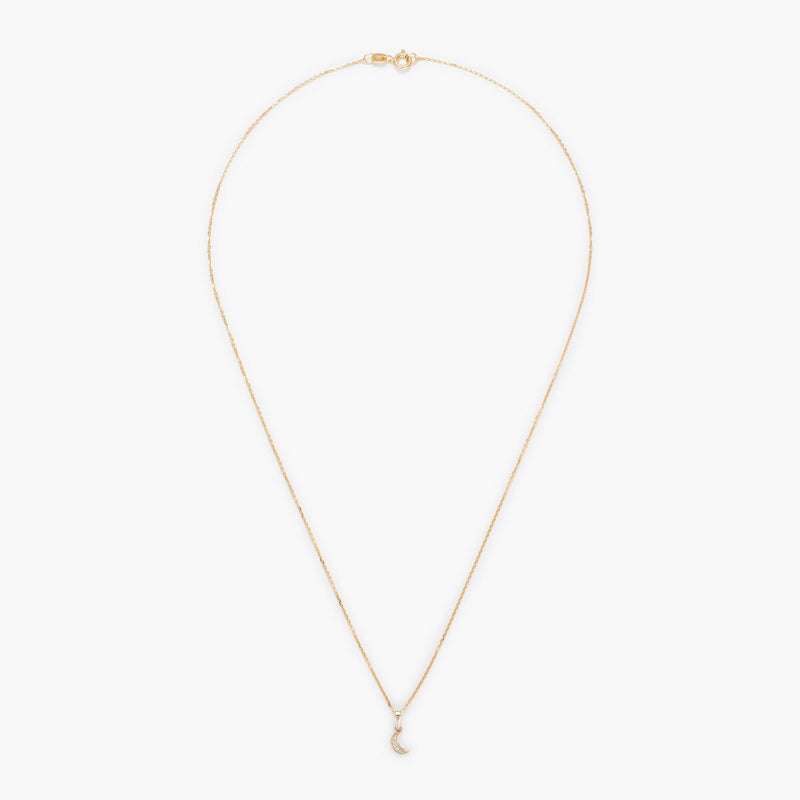 Pendentif "Diamond Moon" Diamants 0,01/5 - Or Jaune