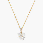 Colgante “Tradescantia” Diamantes 0,04/12 y Nácar Blanco