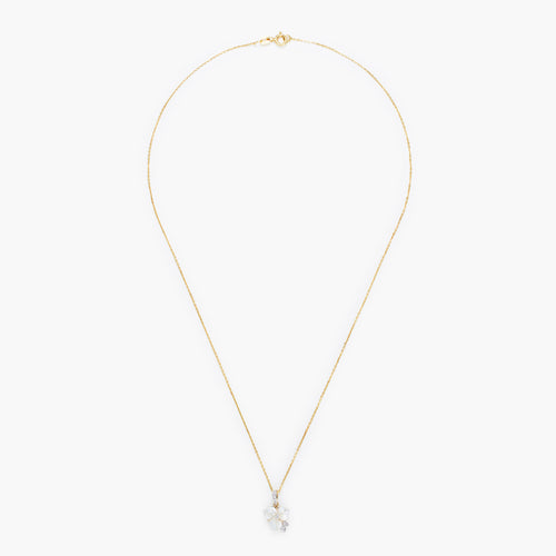 Colgante “Tradescantia” con Diamantes 0.04/12 y Nácar Blanco