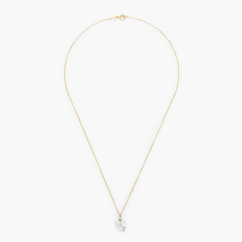 "Tradescantia" Pendant with 0.04/12 Diamonds and White Mother-of-Pearl