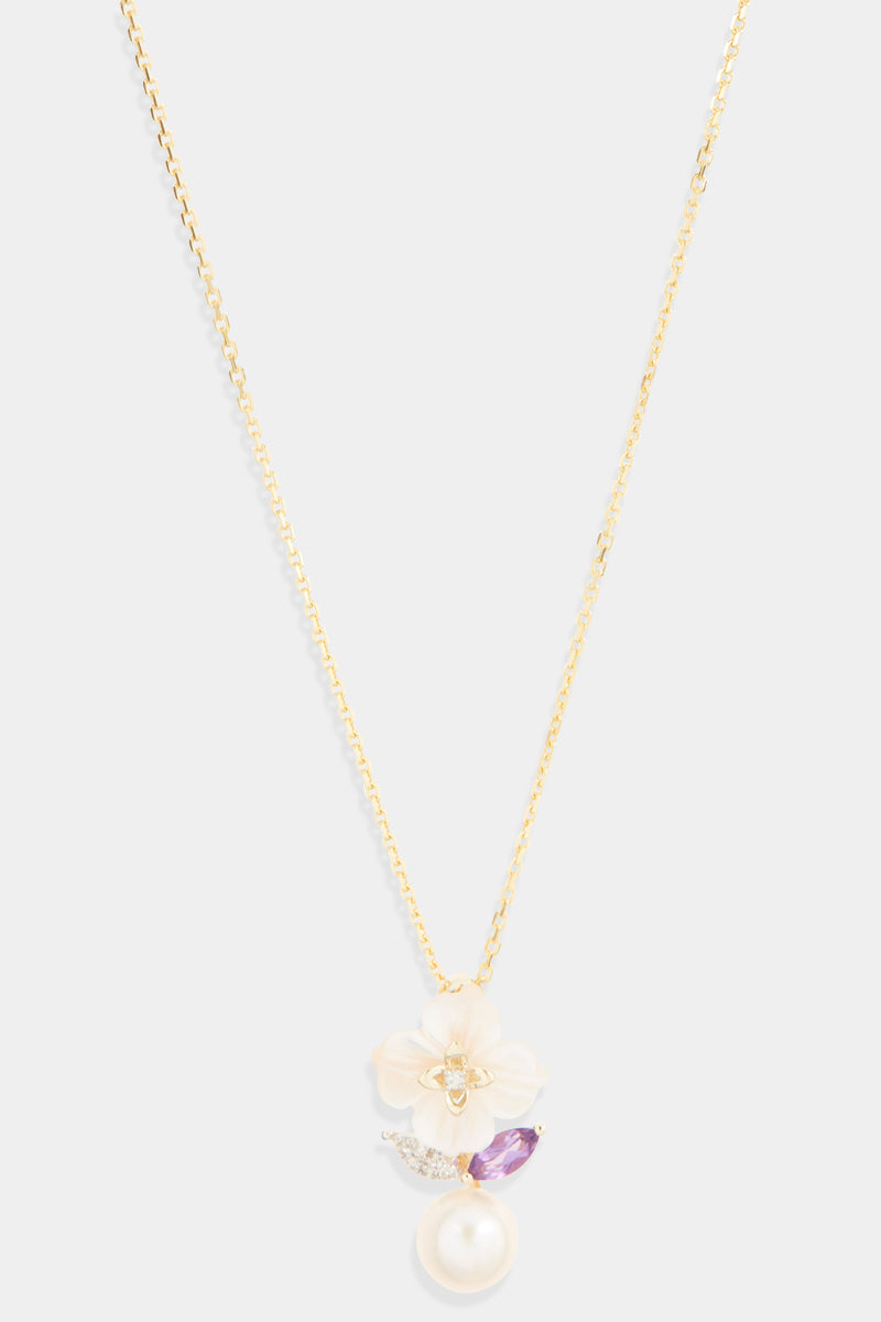 Colgante "Cheina" D0.04/7 Am0.12/1 Mop1.01/1 P1.68/1 - Oro amarillo