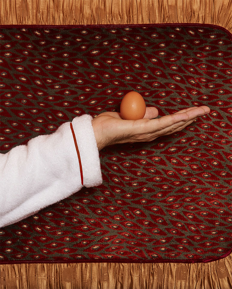 Peignoir - Éponge - Blanc Liseré Rouge Basque Aj233F