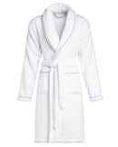 Peignoir - Éponge - Blanc Liseré Bleu Givré