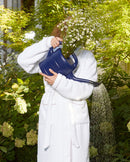 Peignoir - Éponge - Blanc Liseré Rose Nymphe