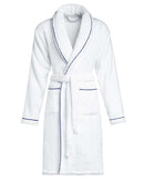Peignoir - Éponge - Blanc Liseré Bleu Cobalt