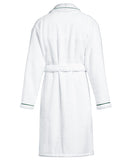 Peignoir Éponge - Blanc Liseré Vert Anglais