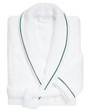 Peignoir Éponge - Blanc Liseré Vert Anglais