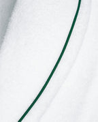 Accappatoio in spugna - Bianco con profilo verde inglese
