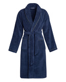 Peignoir éponge - Bleu Nuit liseré Kaki