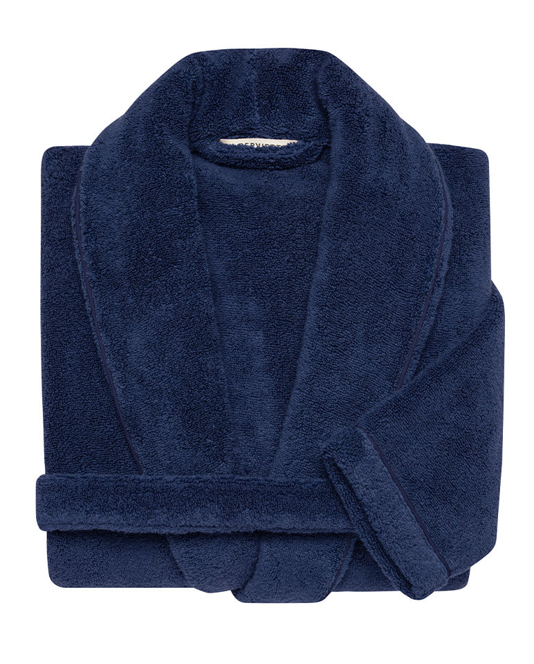 Peignoir éponge - Bleu Nuit liseré Bleu