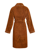 Peignoir Éponge Col Châle - Caramel Liseré Blanc