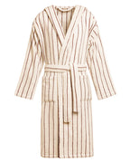 Peignoir À Capuche Éponge - Beige Rayé Brun