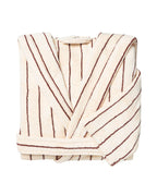 Peignoir À Capuche Éponge - Beige Rayé Brun