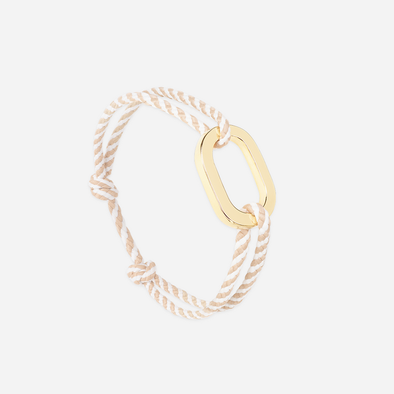 Bracelet Phare - Beige Rayé Blanc