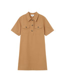 Vestido Corto Cuello Abotonado Camel Philine
