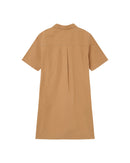Vestido Corto Cuello Abotonado Camel Philine