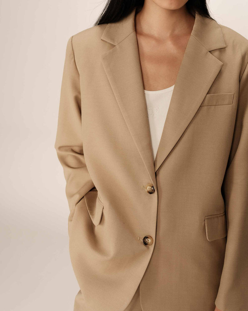 Blazer recto de dos botones Philippe beige