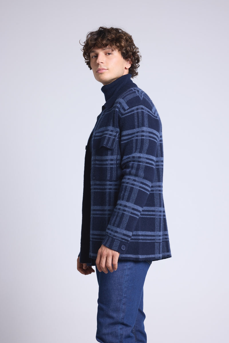 Surchemise A Carreaux Philly - Bleu Marine Et Indigo - Homme