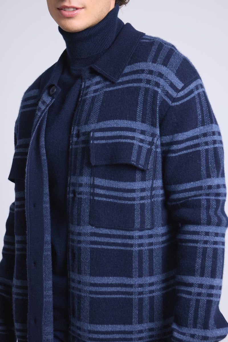 Surchemise A Carreaux Philly - Bleu Marine Et Indigo - Homme