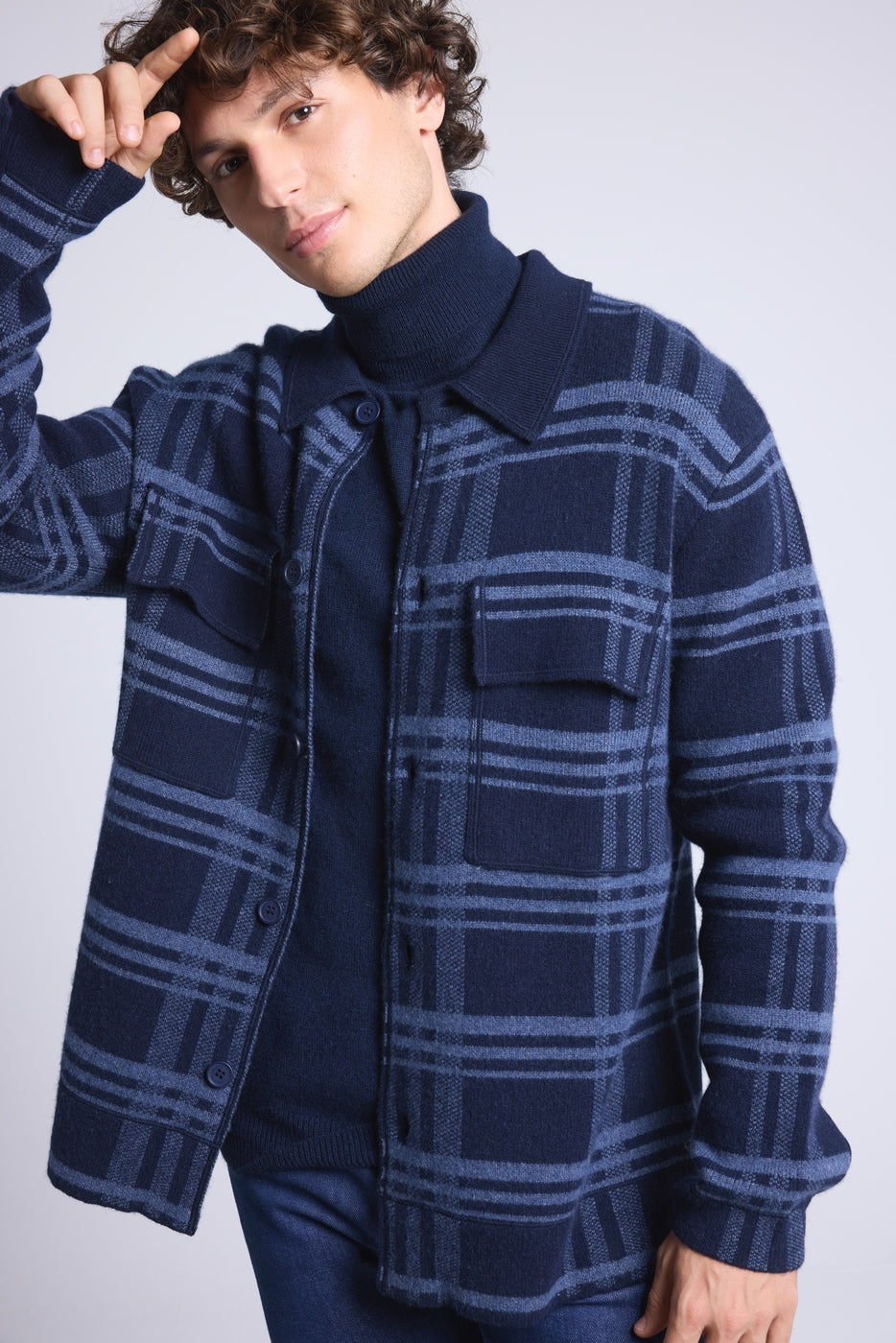 Surchemise A Carreaux Philly - Bleu Marine Et Indigo - Homme