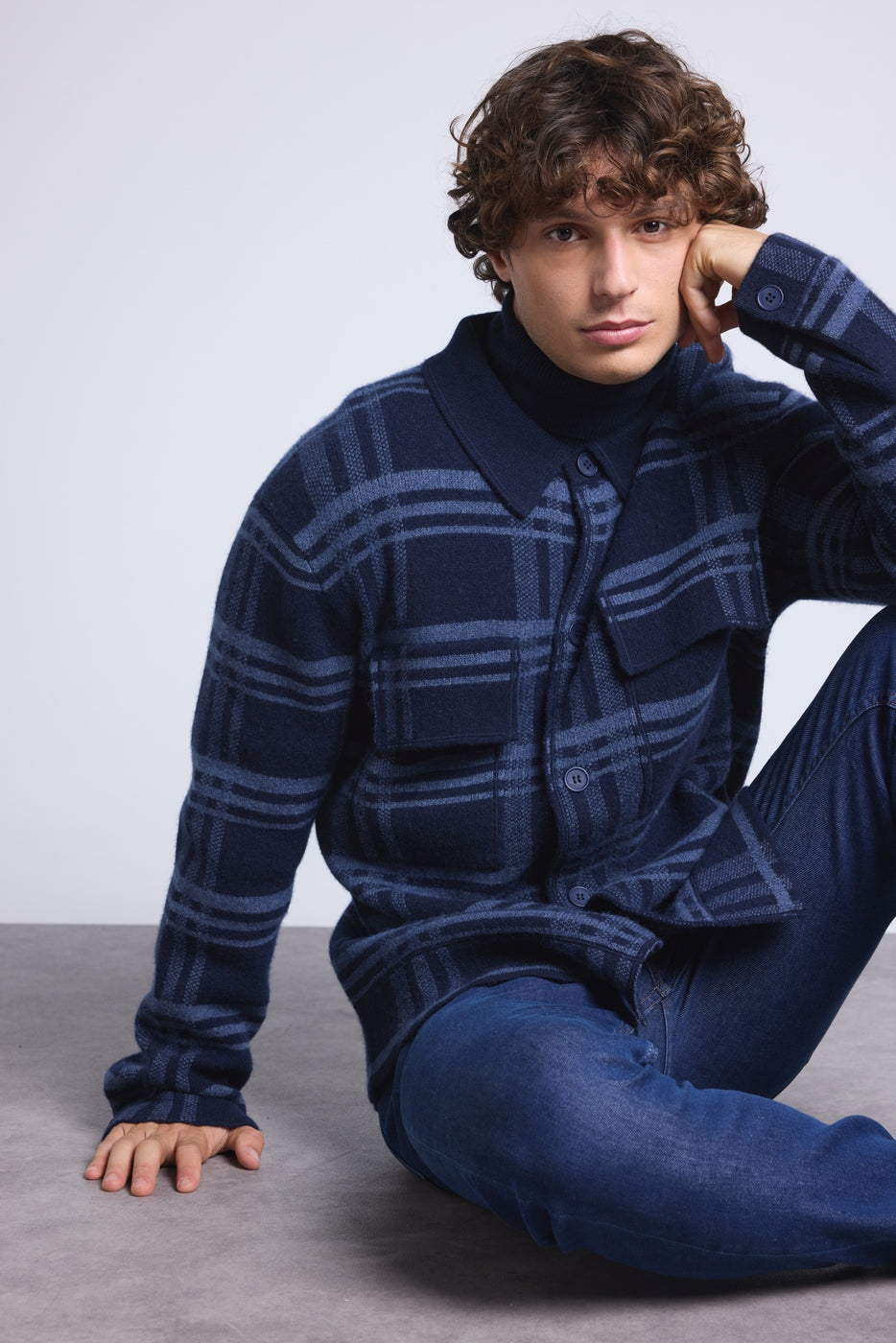 Surchemise A Carreaux Philly - Bleu Marine Et Indigo - Homme