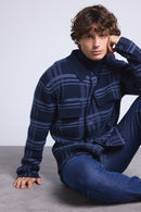 Surchemise A Carreaux Philly - Bleu Marine Et Indigo - Homme