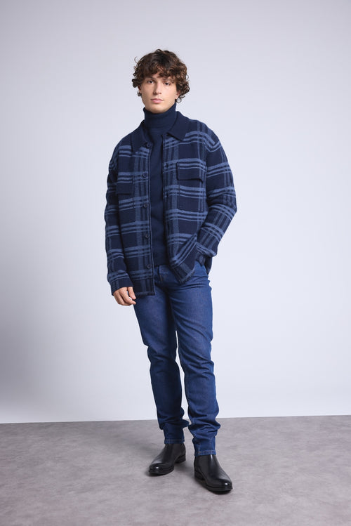 Surchemise A Carreaux Philly - Bleu Marine Et Indigo - Homme