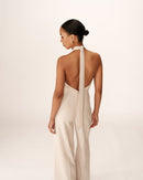 Philomene Beige Backless Jumpsuit