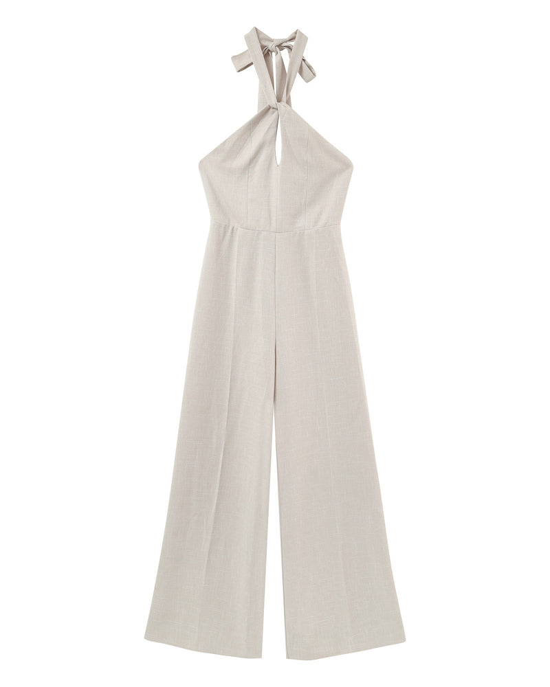 Philomene Beige Backless Jumpsuit