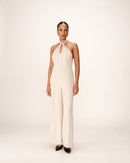 Philomene Beige Backless Jumpsuit