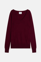 Pull Col V - Phoebe - Bordeaux