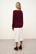 Pull Col V - Phoebe - Bordeaux