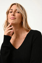 Jersey de Cuello en V - Phoebe - Negro