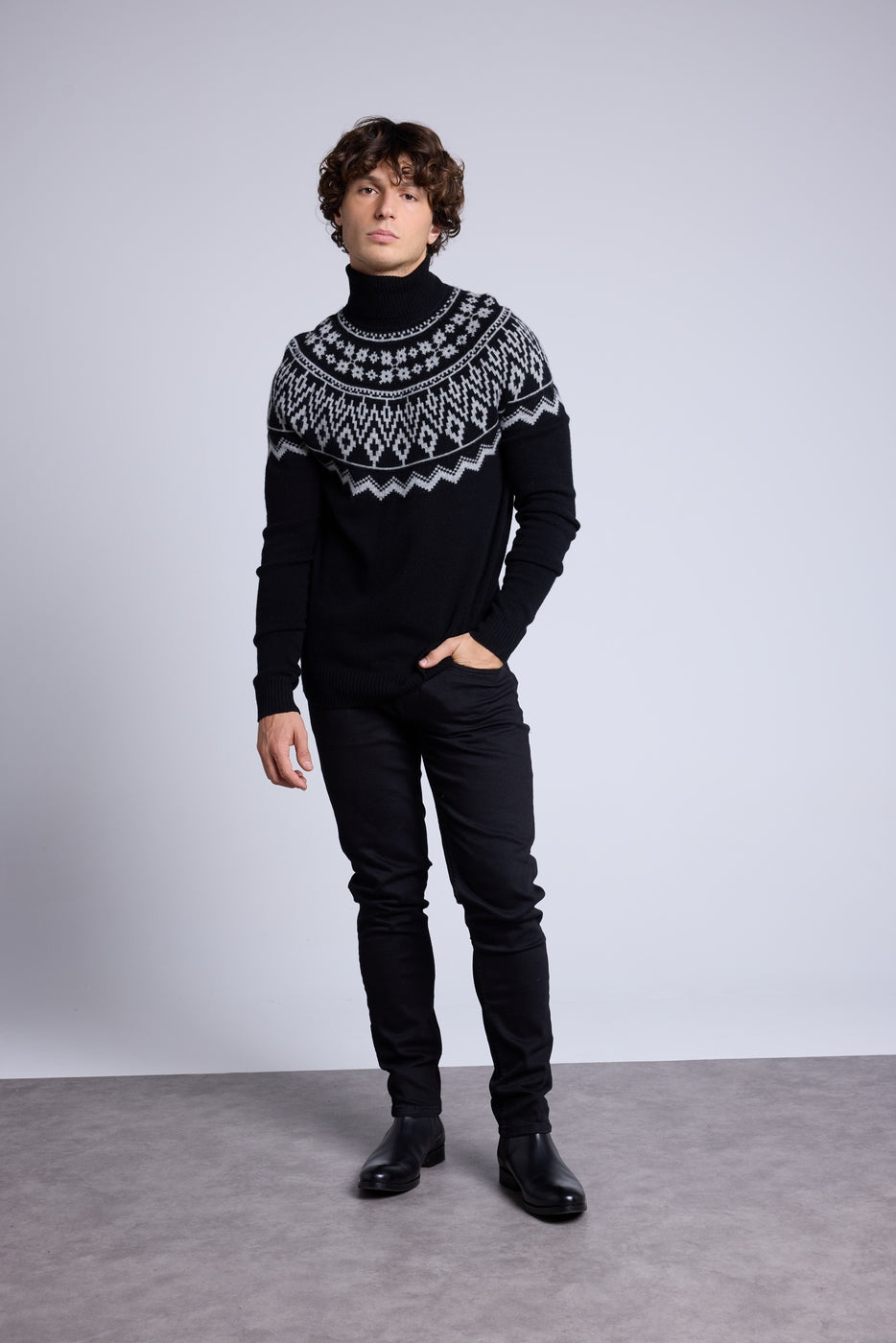 Pull Ski Phoenix - Noir Gris - Homme