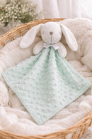 The Water Green Rabbit, Comforter Attached Pacifier - White - To Personalize