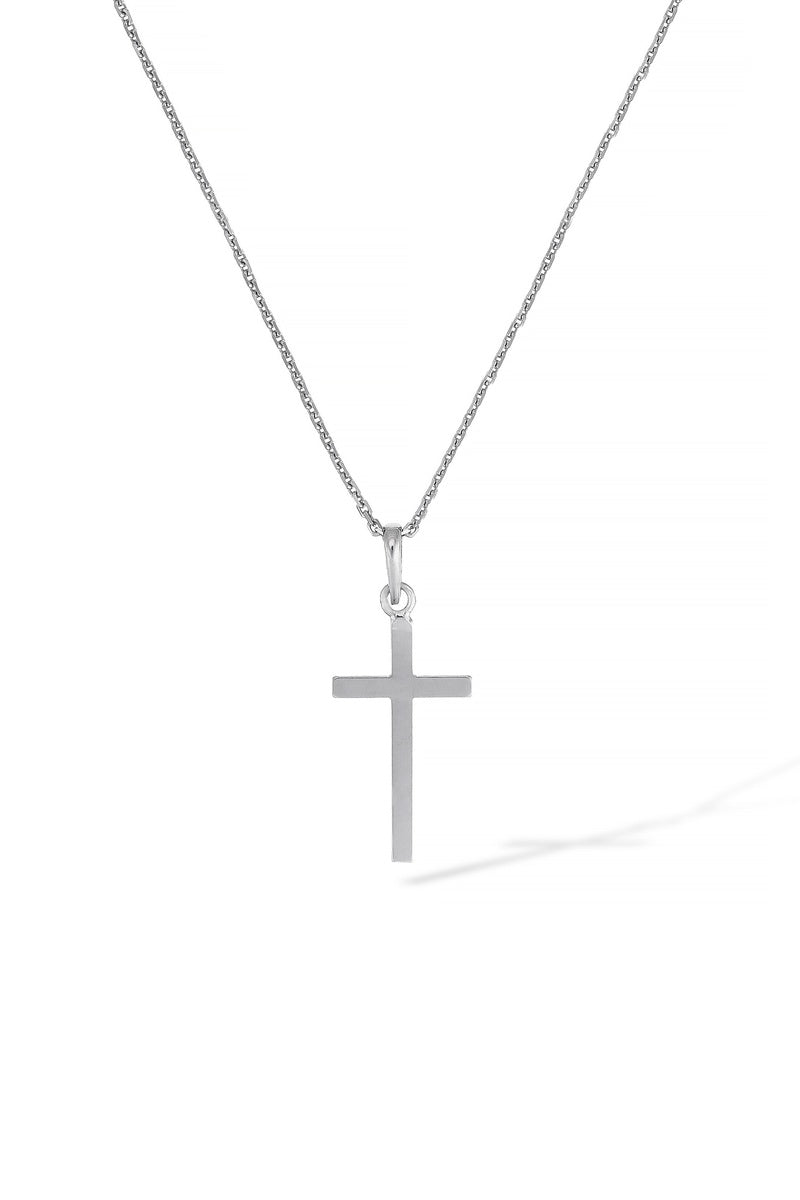 Pendentif "Croix Croyance" Or Blanc 375/1000