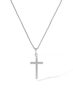 Pendentif "Croix Croyance" Or Blanc 375/1000