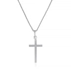 "Croix Croyance" White Gold Pendant 375/1000