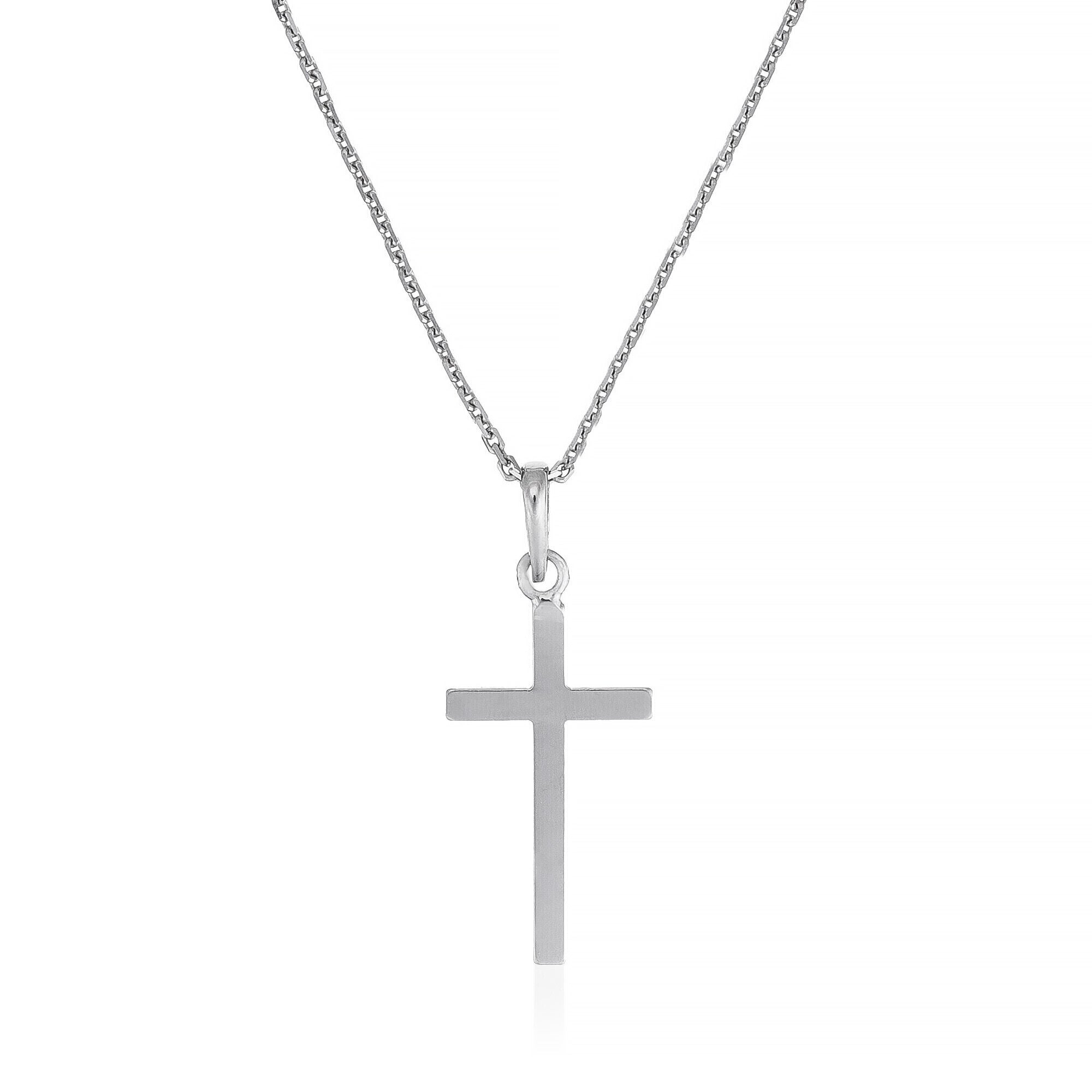 "Croix Croyance" White Gold Pendant 375/1000