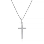 "Croix Croyance" White Gold Pendant 375/1000