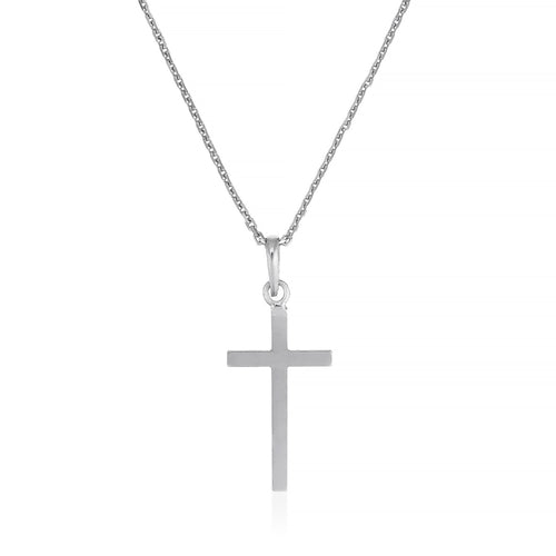 Colgante “Cruz Creencia” Oro blanco 375/1000
