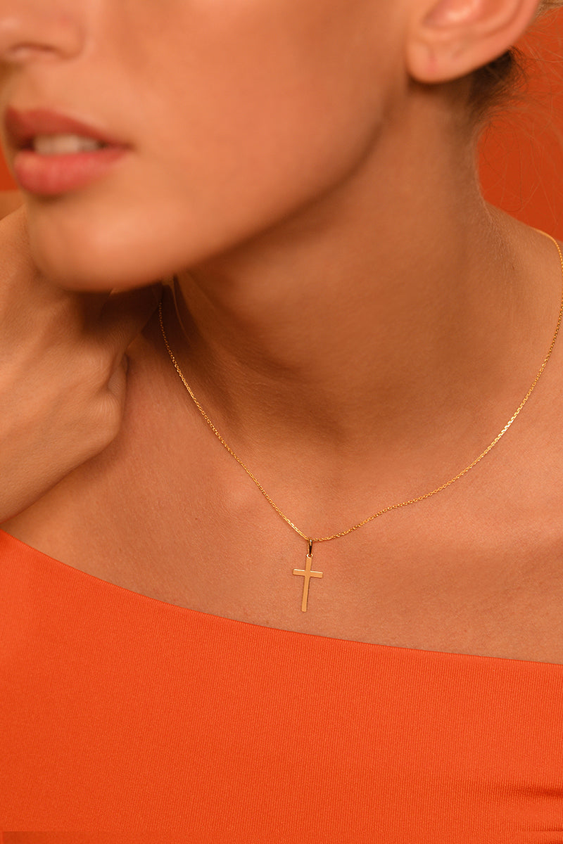 Colgante "Cruz Creencia" - Oro amarillo 375/1000