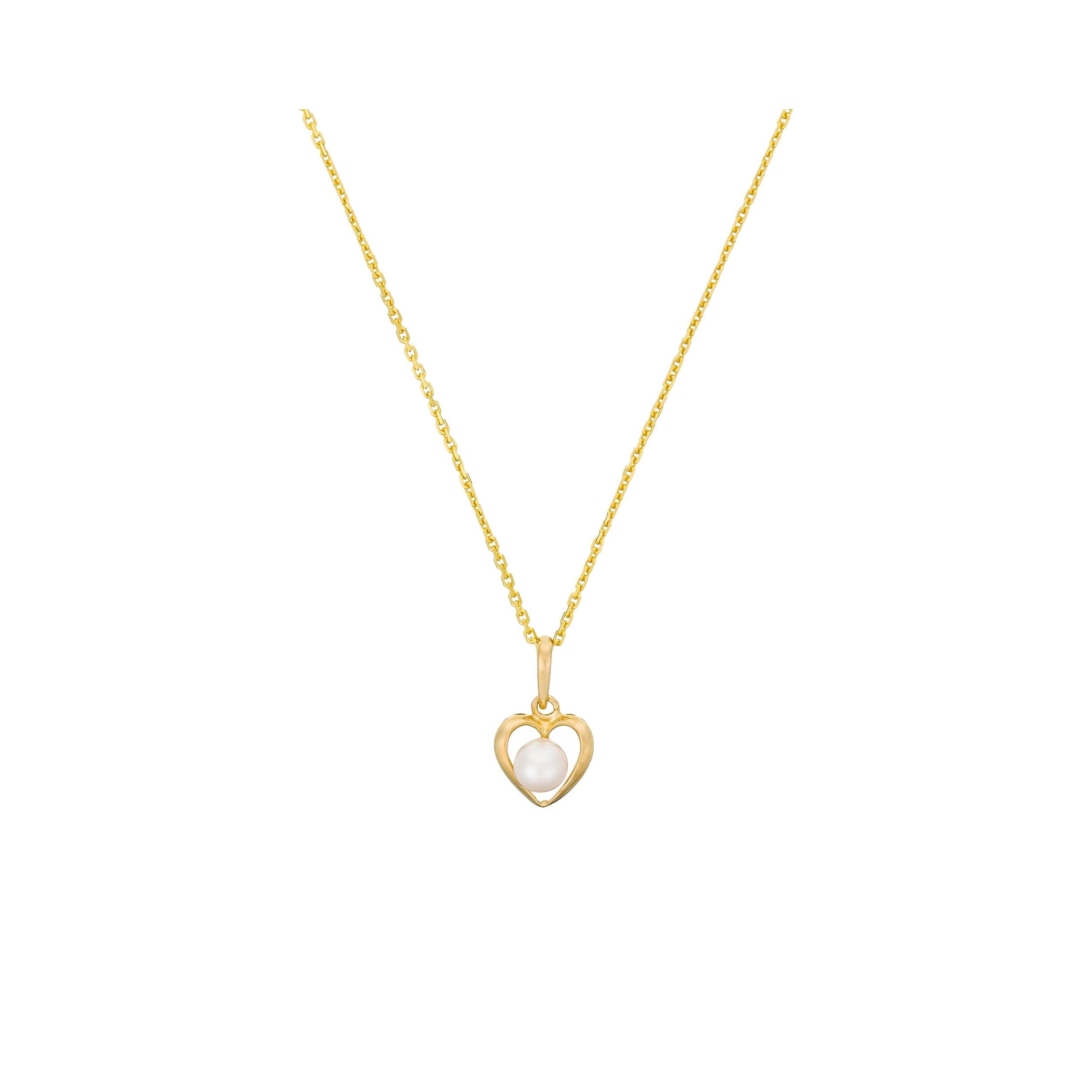 "Lova Pearl" Pendant in 375/1000 Yellow Gold with White Pearl