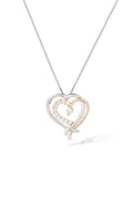 Pendentif "Coup De Coeur" Or Bicolore 375/1000 Et Zirconium
