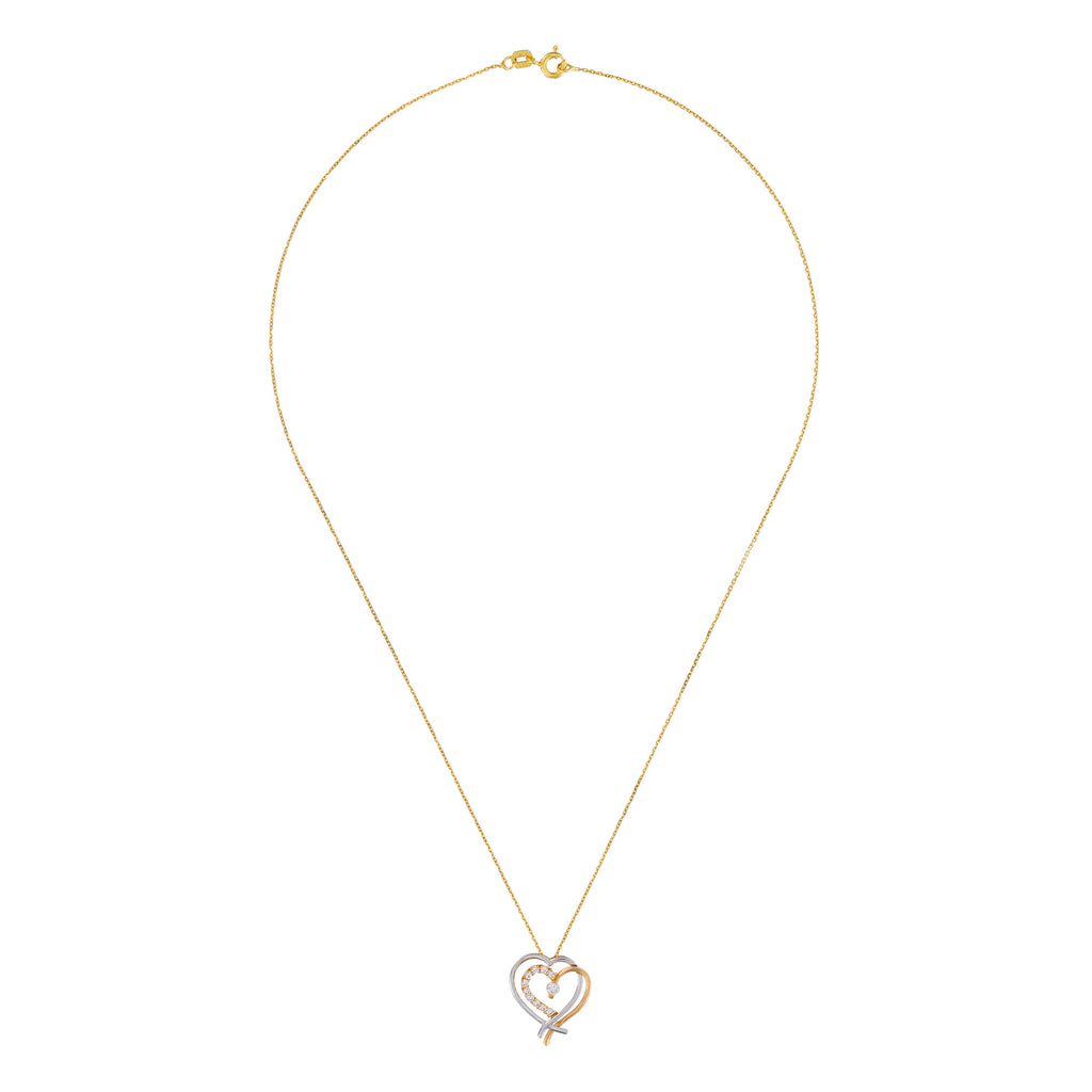 Colgante "Coup De Coeur" Oro Amarillo, Oro Blanco 375/1000 y Circonio