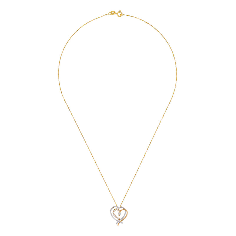 Colgante “Coup De Coeur” Oro amarillo, oro blanco 375/1000 y circonio