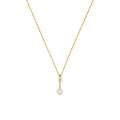 Pendentif "Gift" Or Jaune 375/1000 Perle Blanche Et Zirconium
